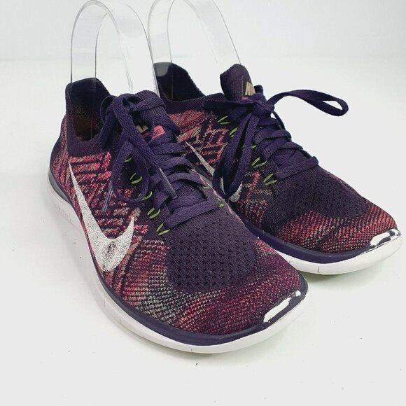 Nike‎ Free 4.0 Flyknit Running Athletic Shoes Womens Size 7 Purple 717076-502 - Picture 8 of 10